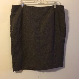 Brown wool pencil skirt 16 worthington
